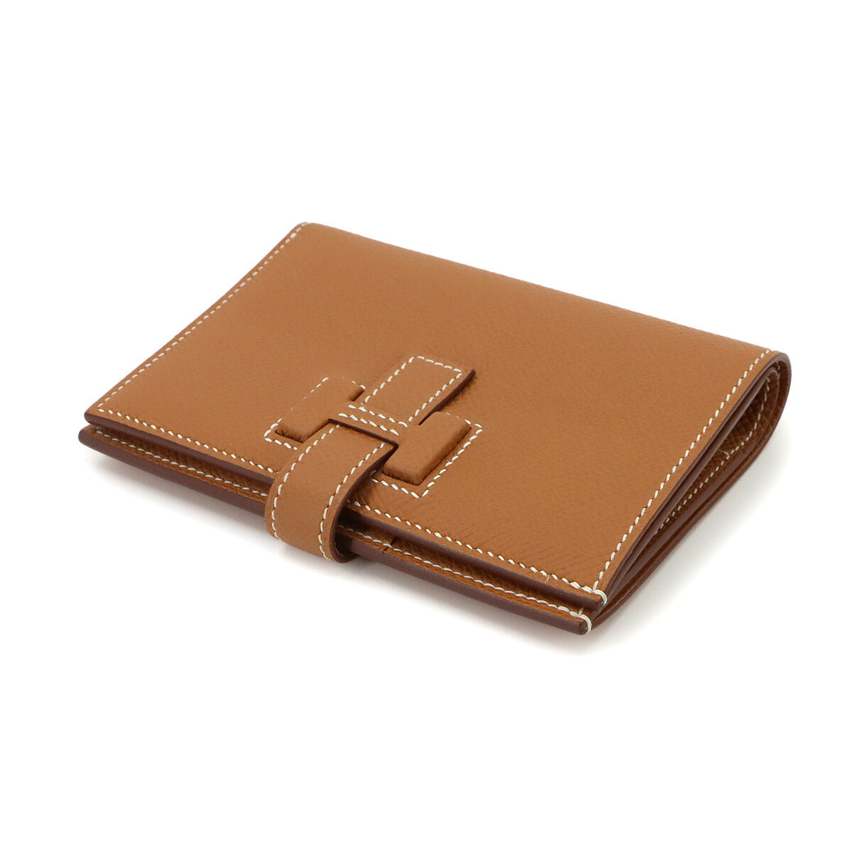New H Passant Compact Wallet Epsom Gold Purse