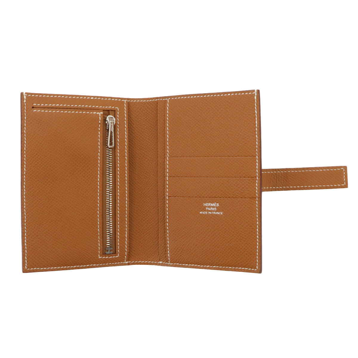 New H Passant Compact Wallet Epsom Gold Purse