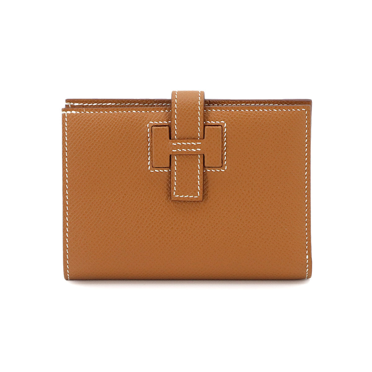 New H Passant Compact Wallet Epsom Gold Purse