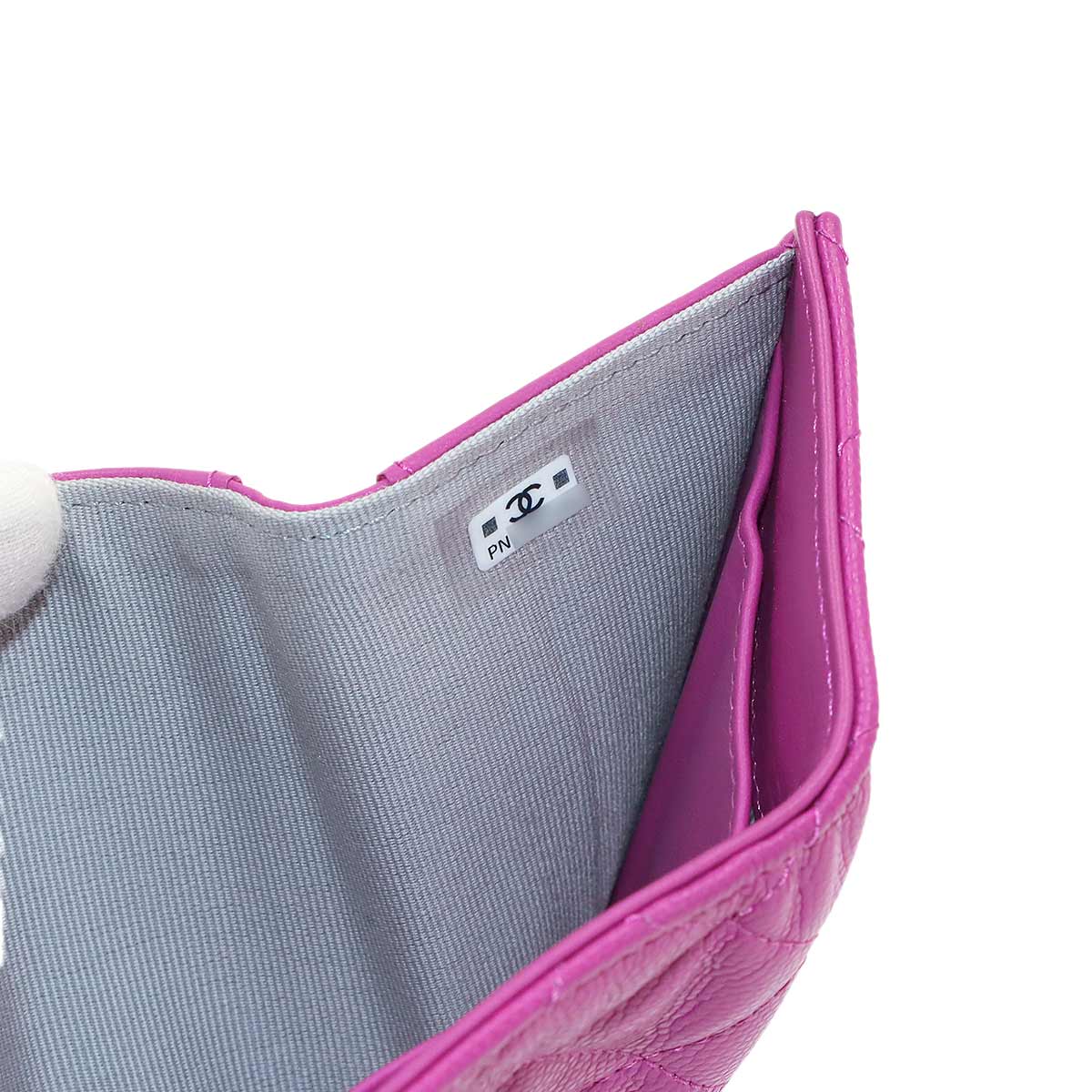 Matelasse Compact Wallet Leather Purple AP3518