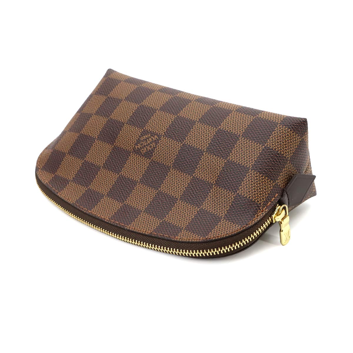 Damier Cosmetic Pouch PM Ebene Brown N47516 Purse
