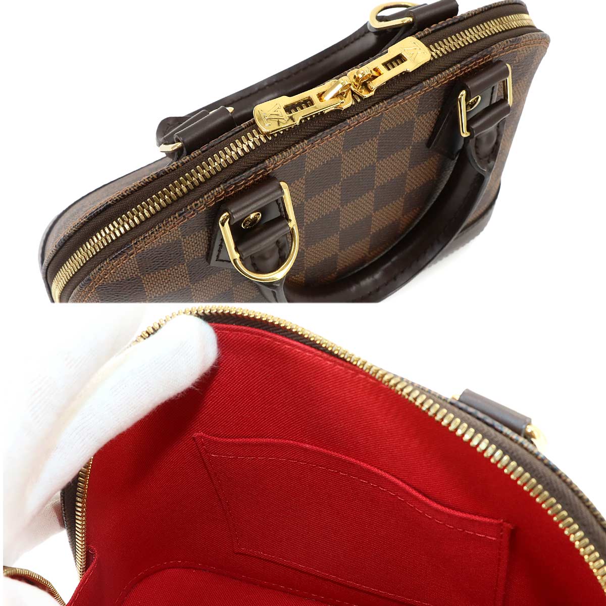 Damier Alma BB Hand Shoulder Bag Ebene N41221 Purse