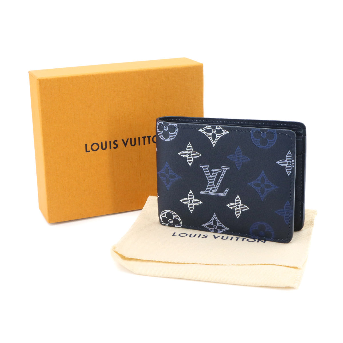 Monogram Shadow Multipie Wallet Navy Blue M29137 Purse