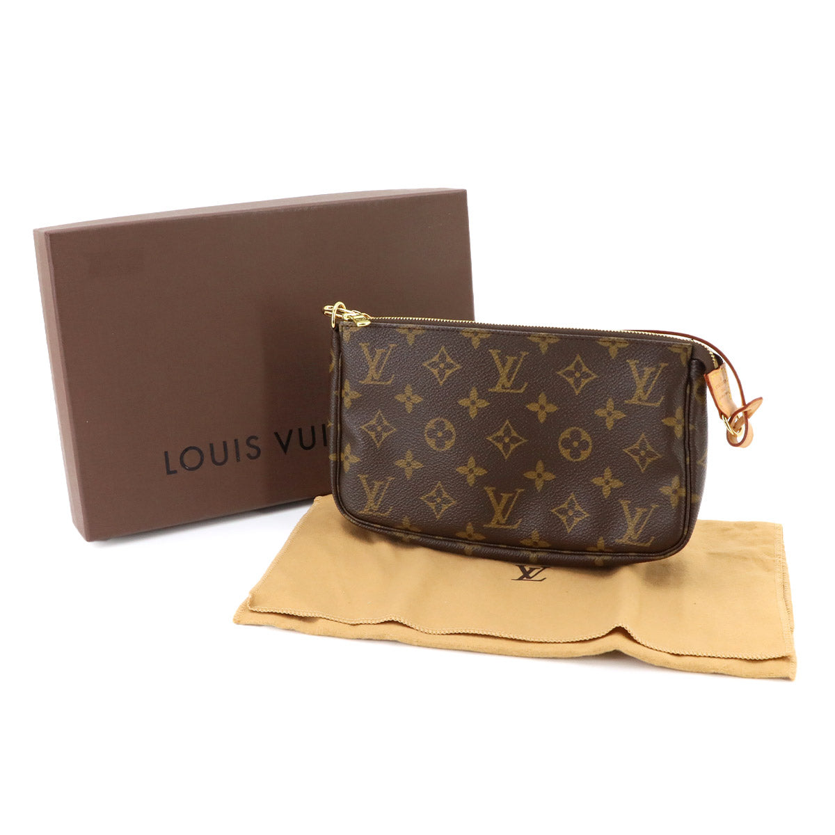 Monogram Pochette Accessoires Hand Bag Pouch Brown M51980