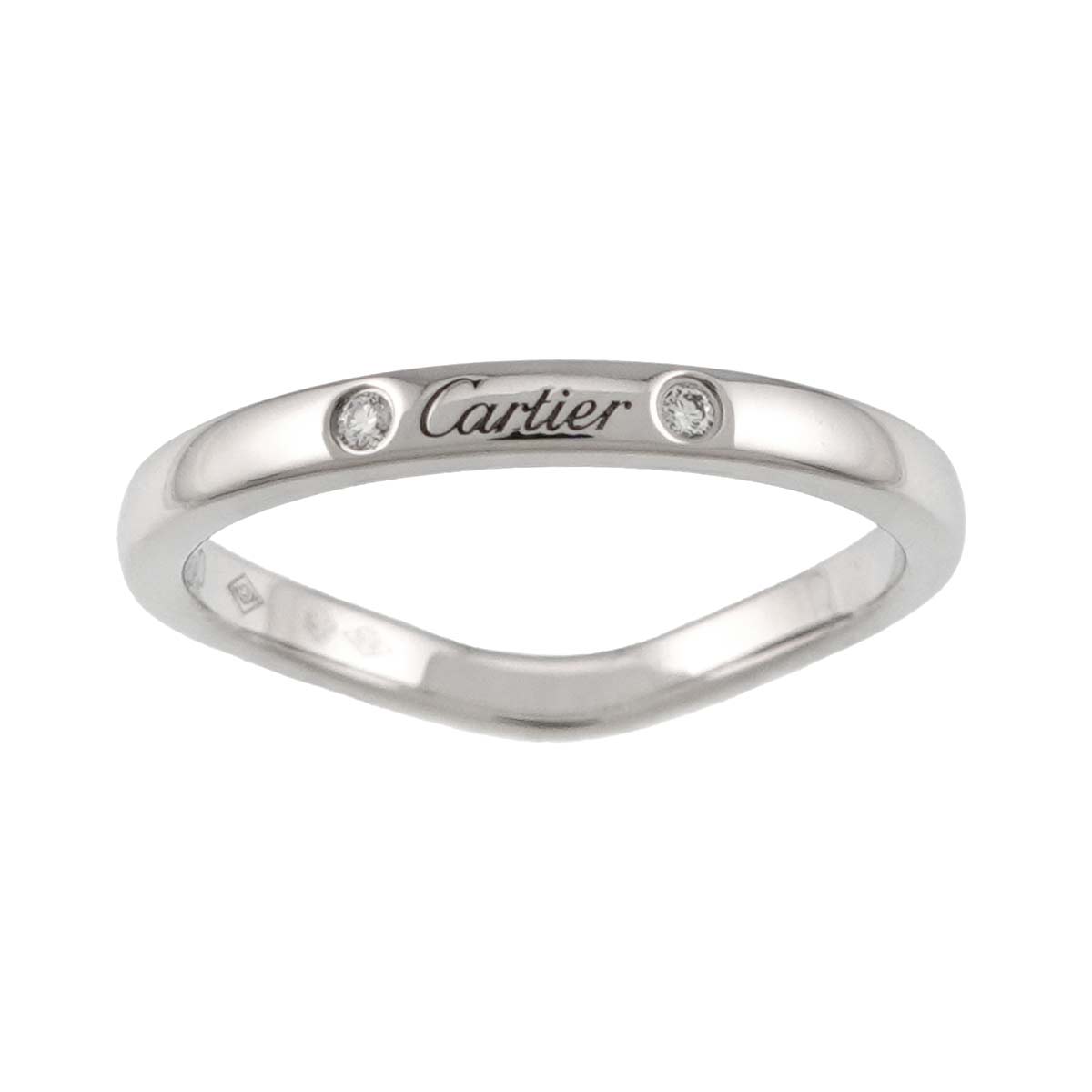 Ballerine curve Diamond 3P Ring Pt Pt size49 4.75-5(US)