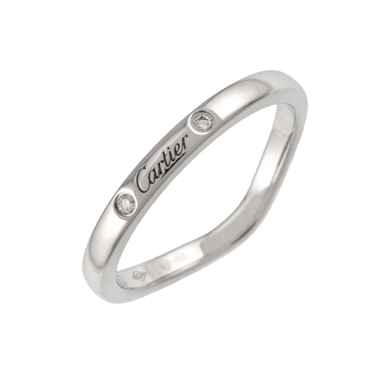 Ballerine curve Diamond 3P Ring Pt Pt size49 4.75-5(US)