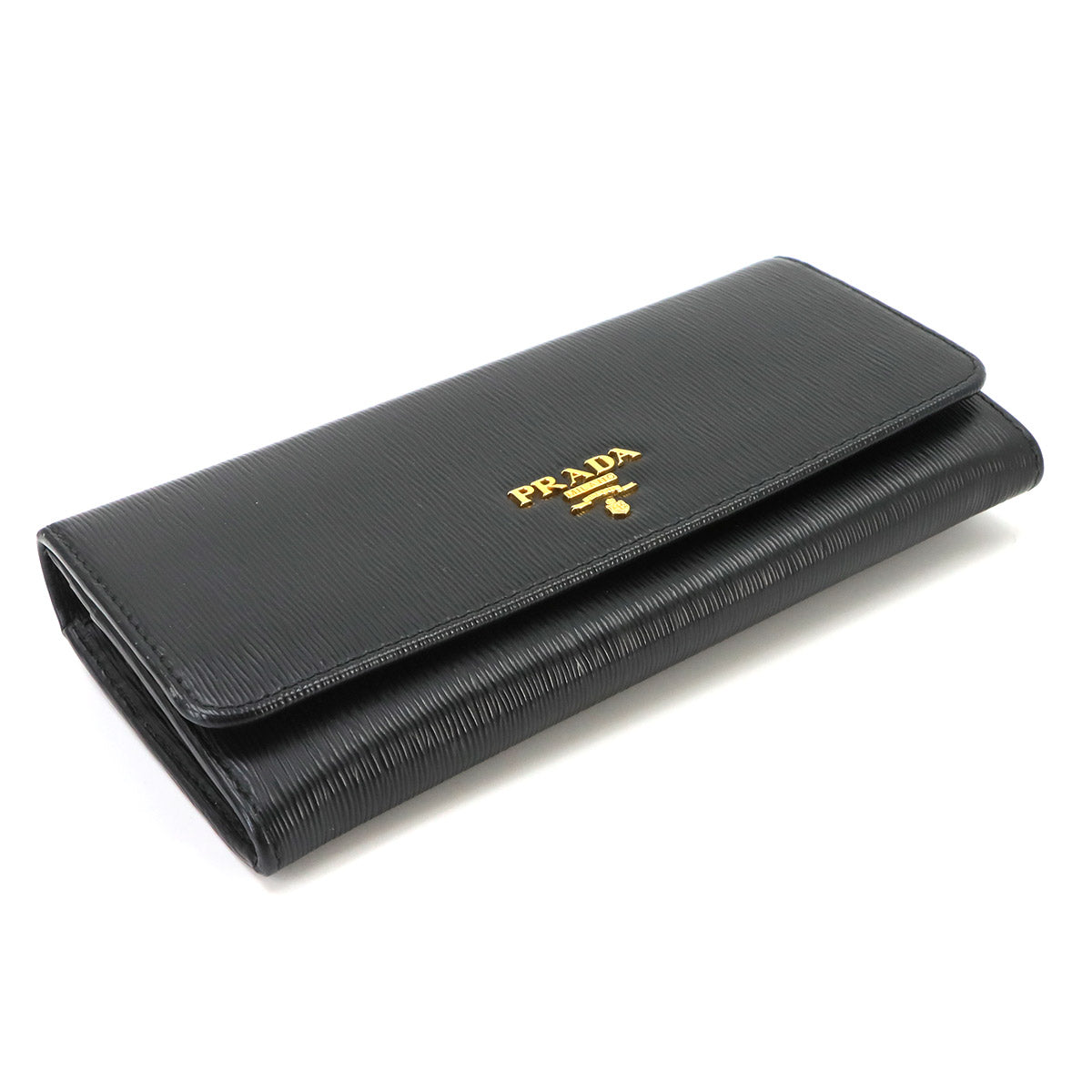 Long Wallet Leather Black 1MH132 Purse Logos