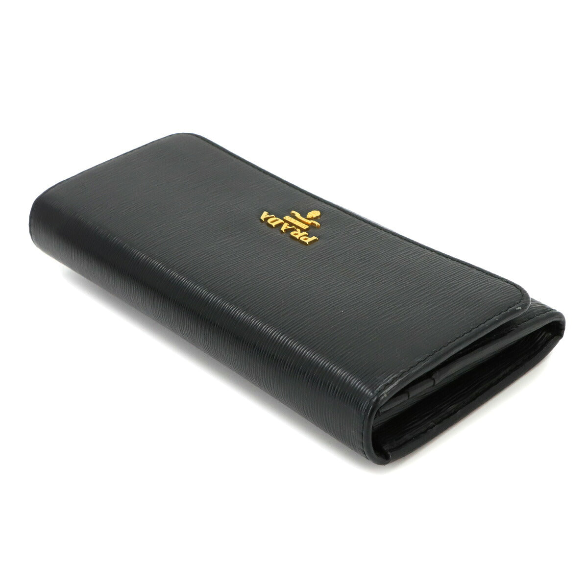 Long Wallet Leather Black 1MH132 Purse Logos