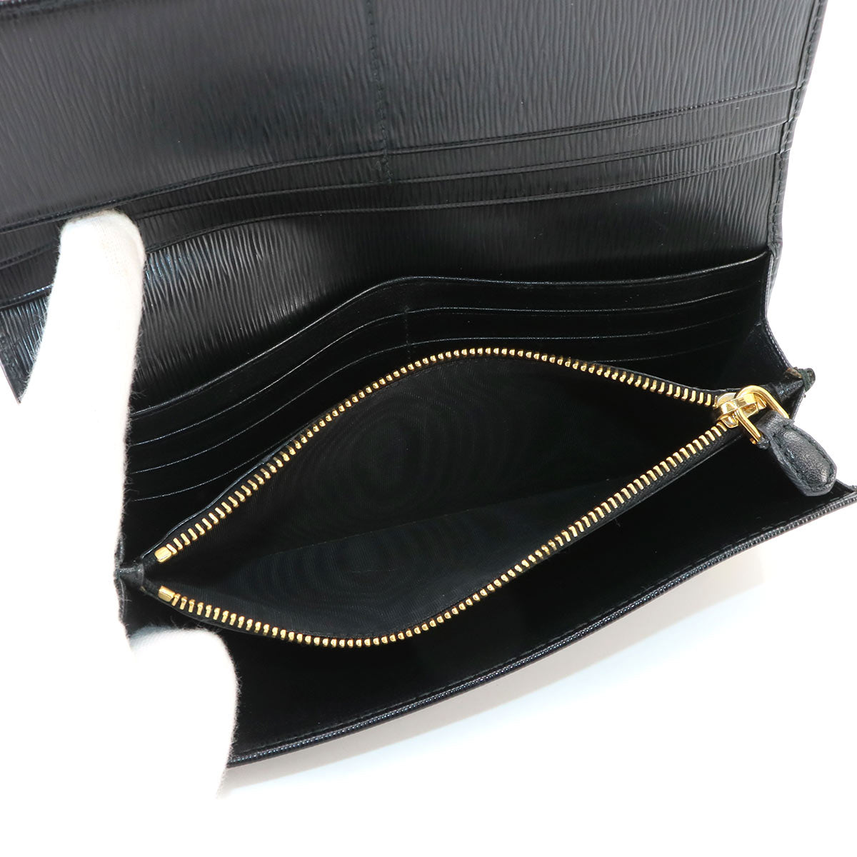 Long Wallet Leather Black 1MH132 Purse Logos