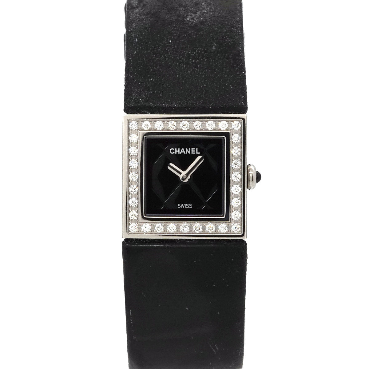 Matelasse H0500 Diamond Bezel Black Dial Quartz Ladies