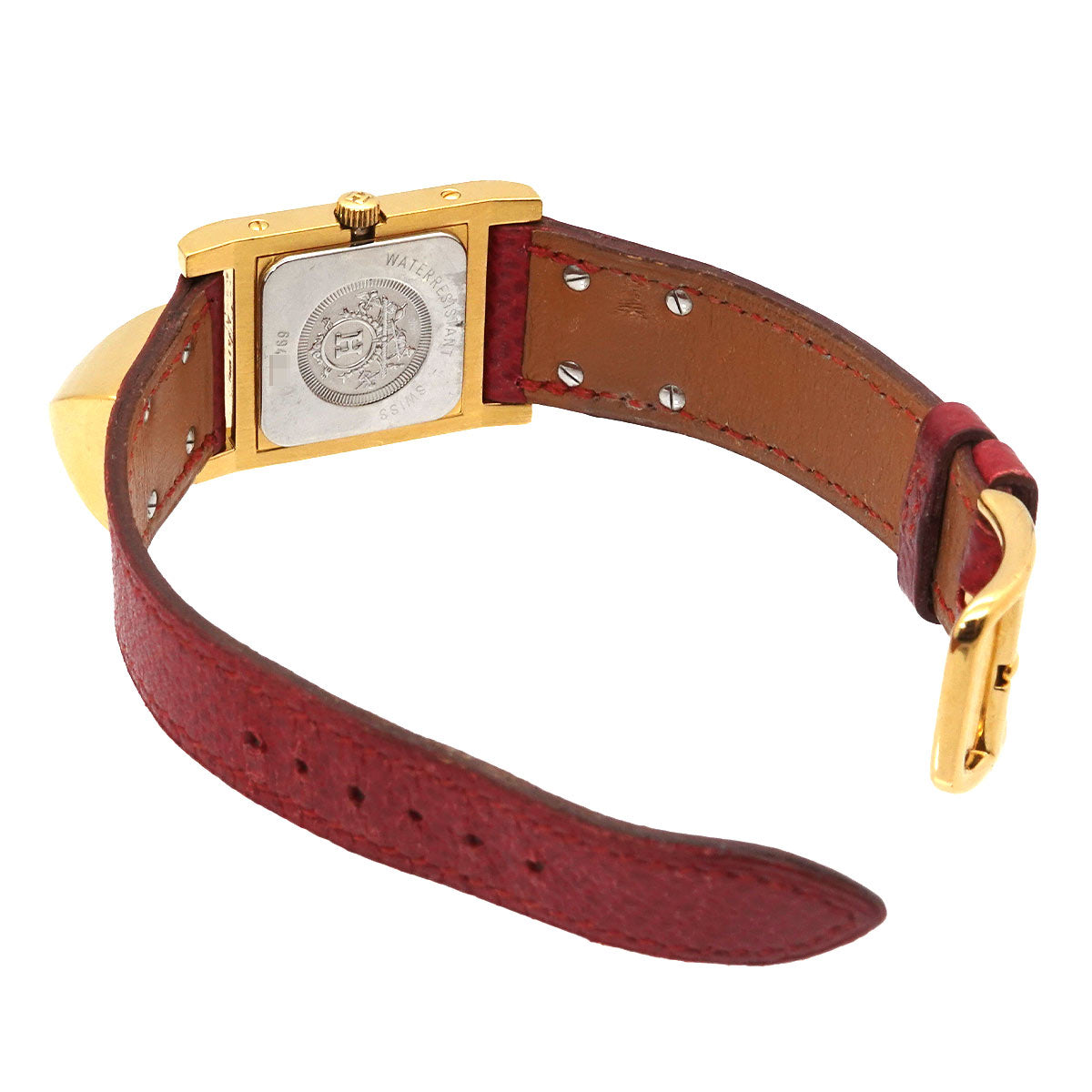 Medor Vintage pyramid Gold studs Quartz White Dial Ladies