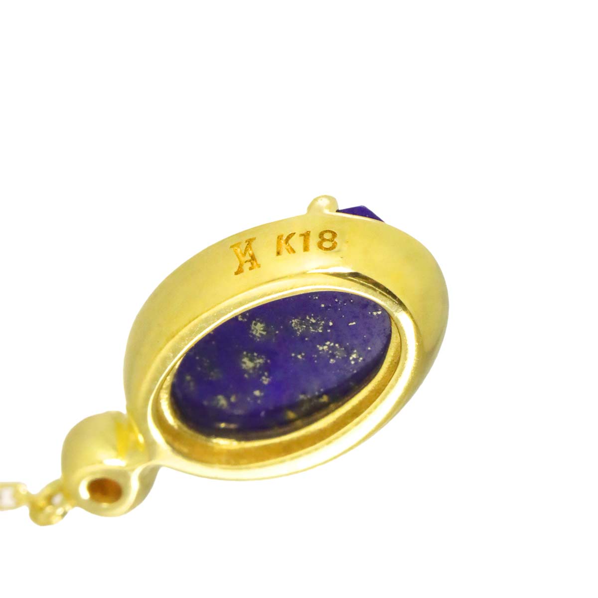 Lapis Lazuli Sapphire Diamond Necklace 18K YG 750