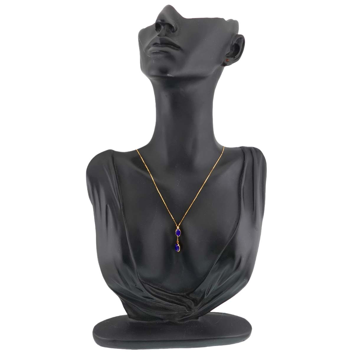 Lapis Lazuli Sapphire Diamond Necklace 18K YG 750