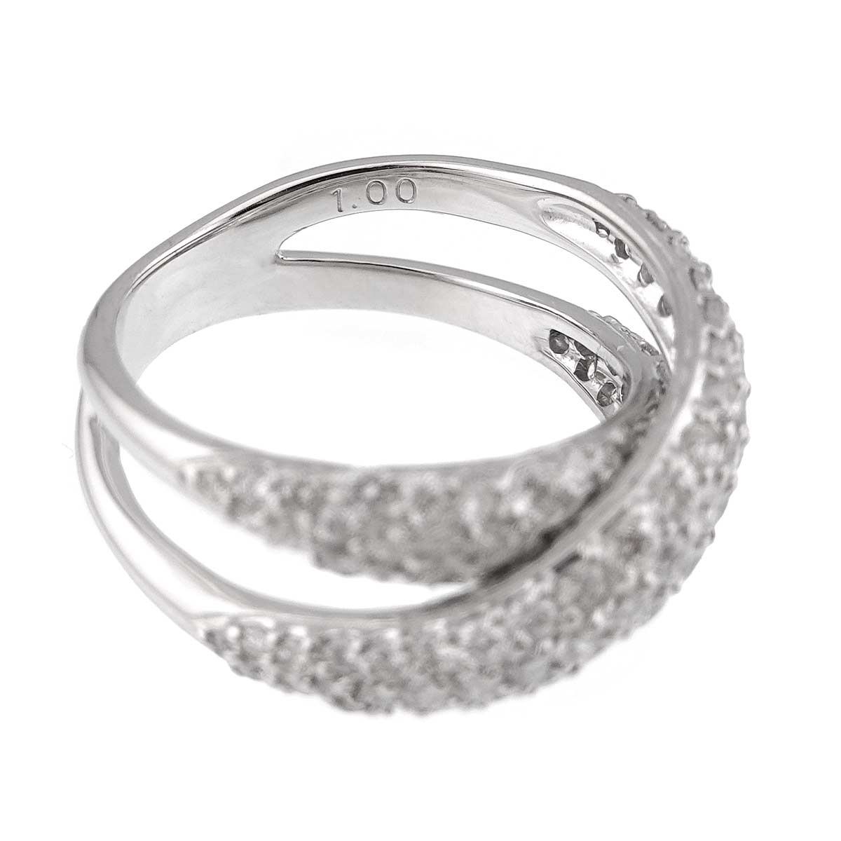 Diamond 1.00ct Ring 18K WG 750 Size5.25(US)