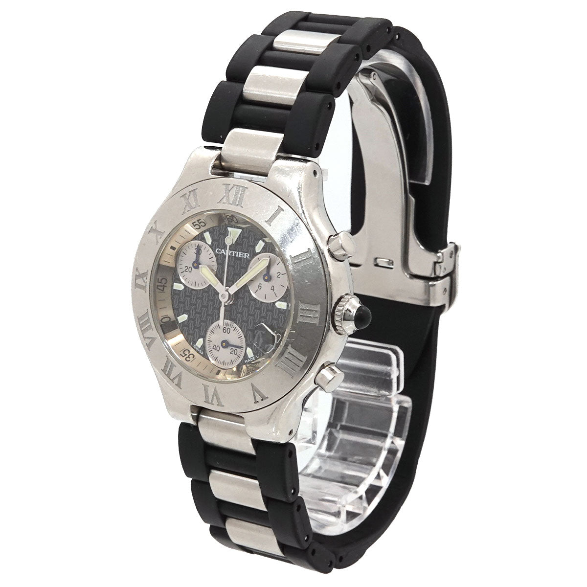 Must 21 Chronoscaph W10125U2 Quartz Black Dial Mens Watch