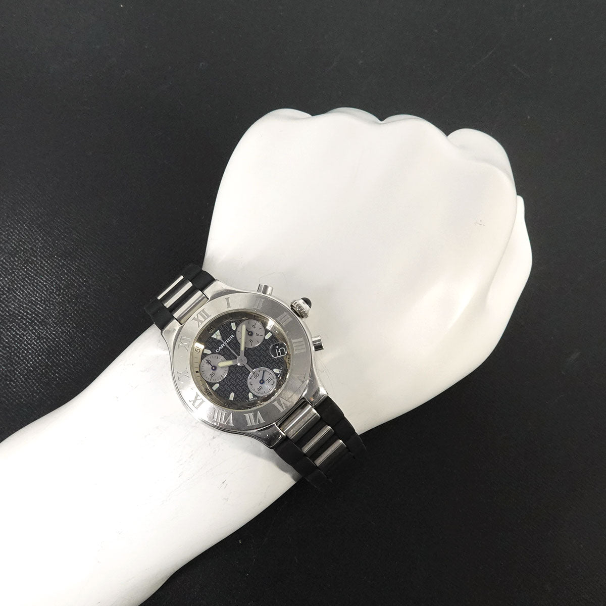 Must 21 Chronoscaph W10125U2 Quartz Black Dial Mens Watch