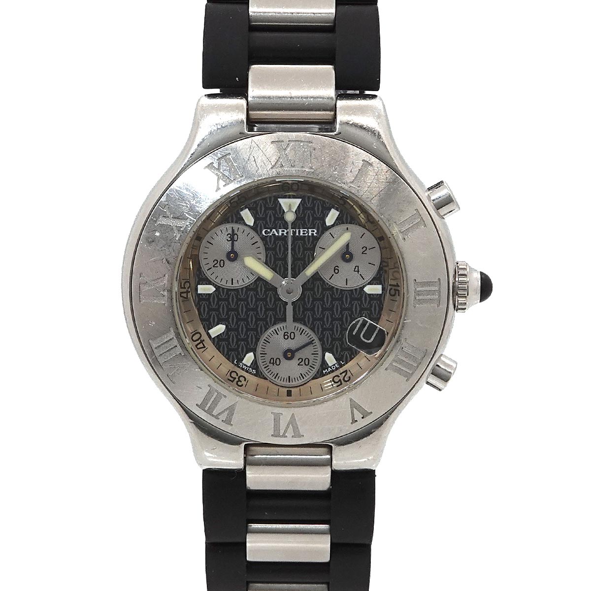Must 21 Chronoscaph W10125U2 Quartz Black Dial Mens Watch