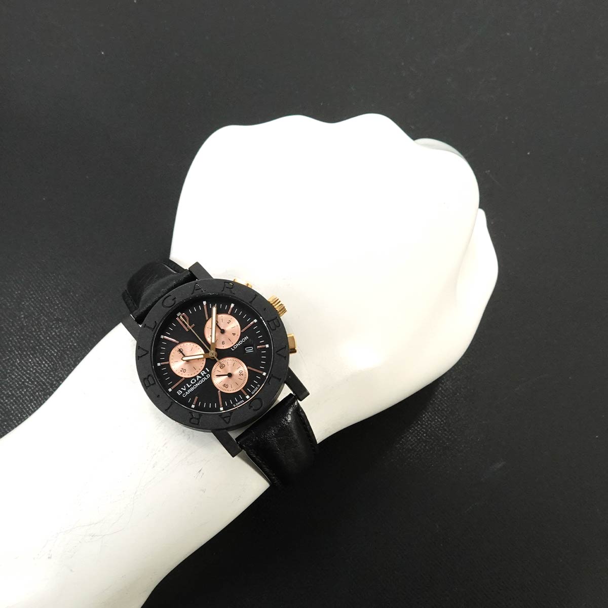BVLGARIBVLGARI BB38CLCH Chronograph Quartz Black Dial Mens