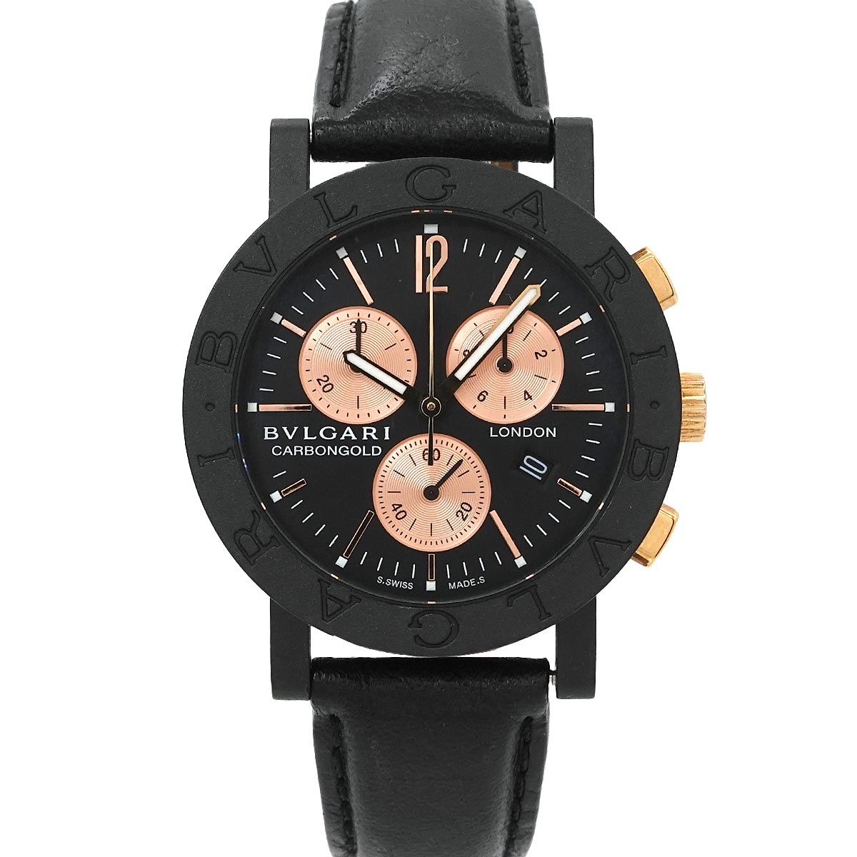BVLGARIBVLGARI BB38CLCH Chronograph Quartz Black Dial Mens
