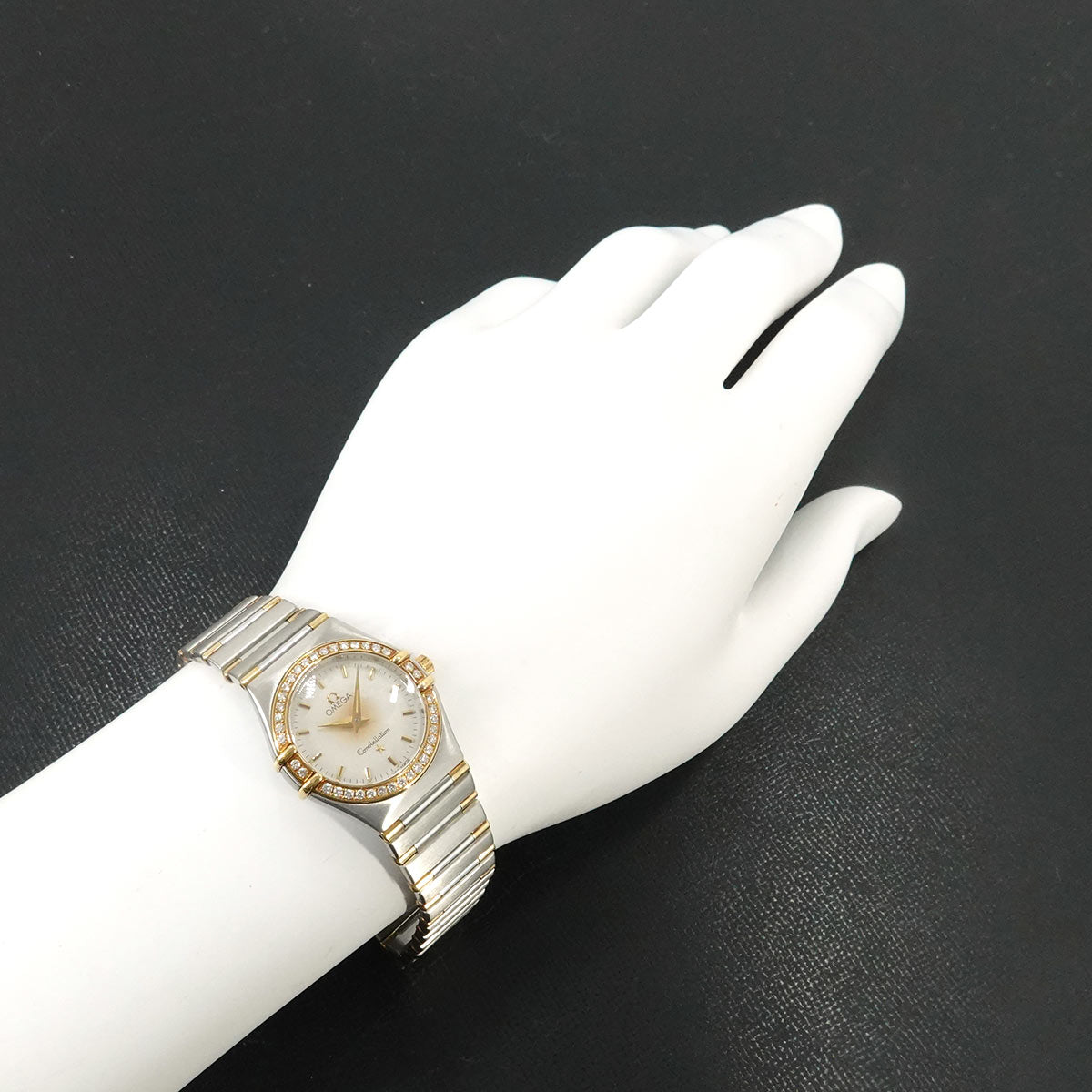 Constellation 1377 30 Bezel Diamond Silver Dial YG Watch
