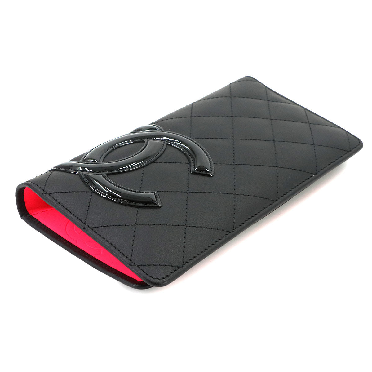 Cambon Line Long Wallet Leather Enamel Black A26717