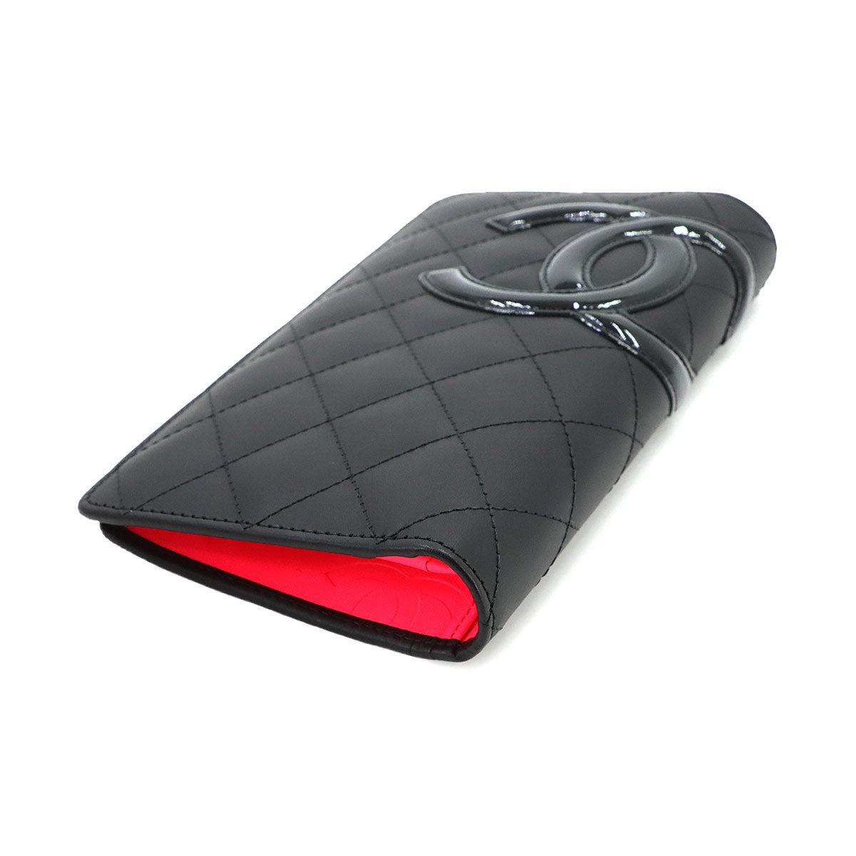 Cambon Line Long Wallet Leather Enamel Black A26717