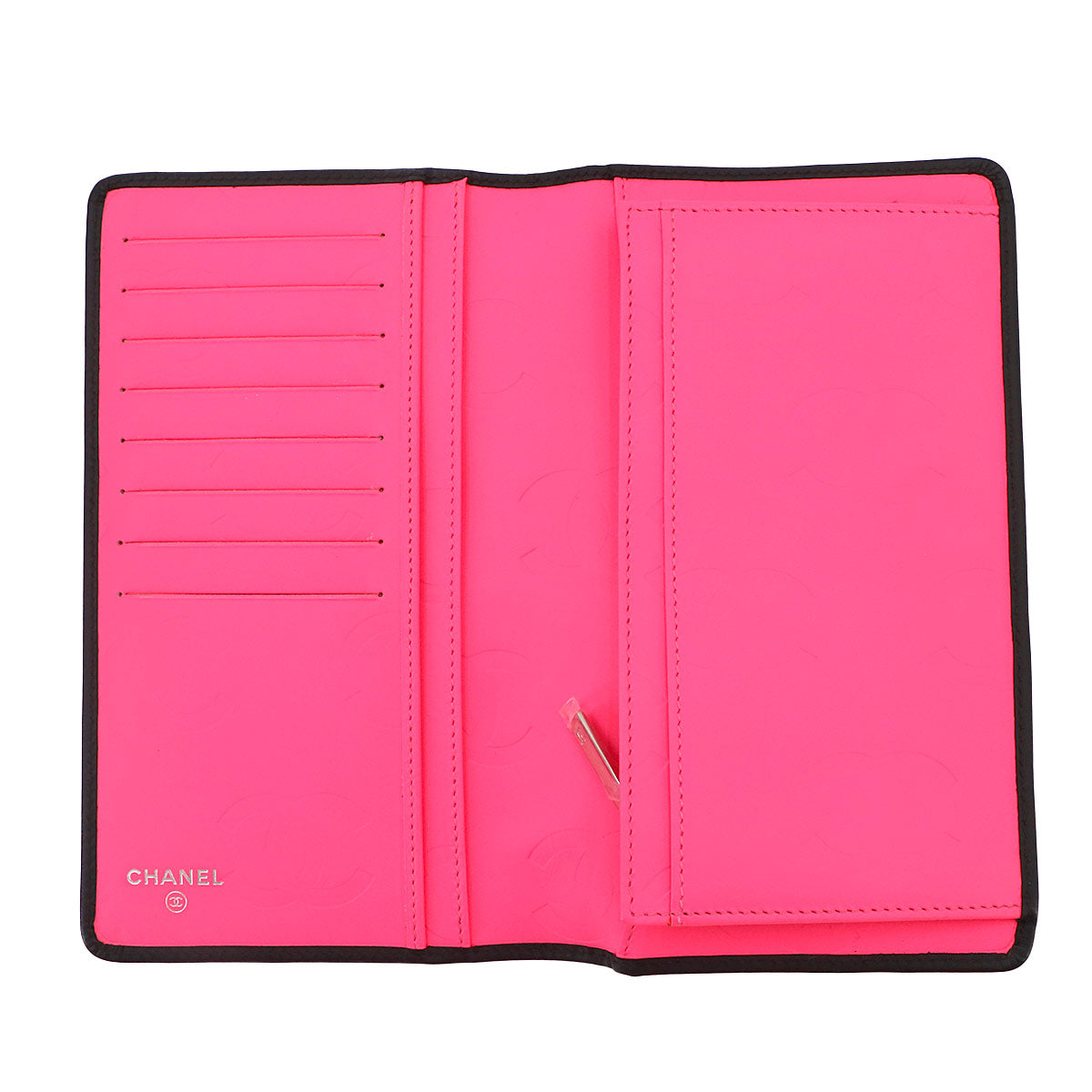 Cambon Line Long Wallet Leather Enamel Black A26717