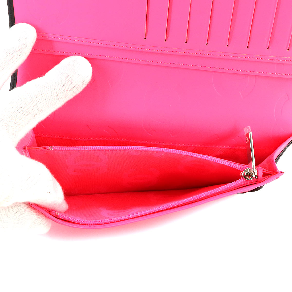 Cambon Line Long Wallet Leather Enamel Black A26717