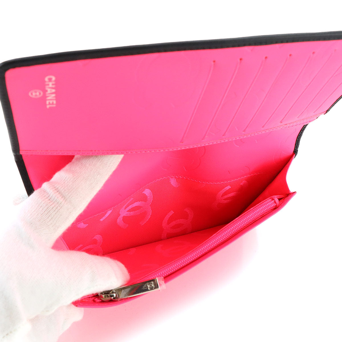 Cambon Line Long Wallet Leather Enamel Black A26717