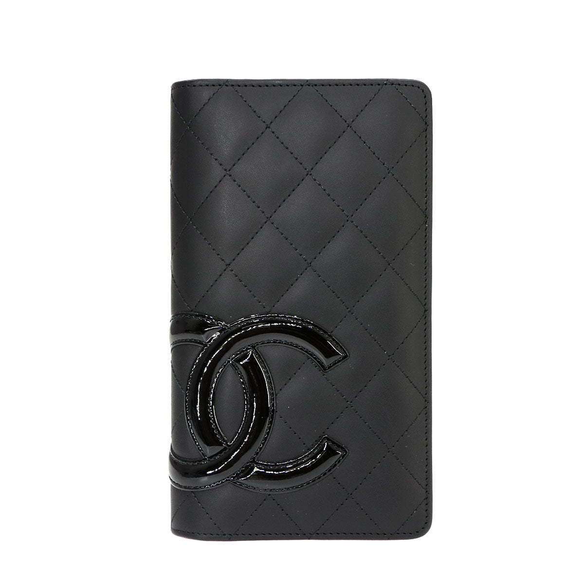 Cambon Line Long Wallet Leather Enamel Black A26717