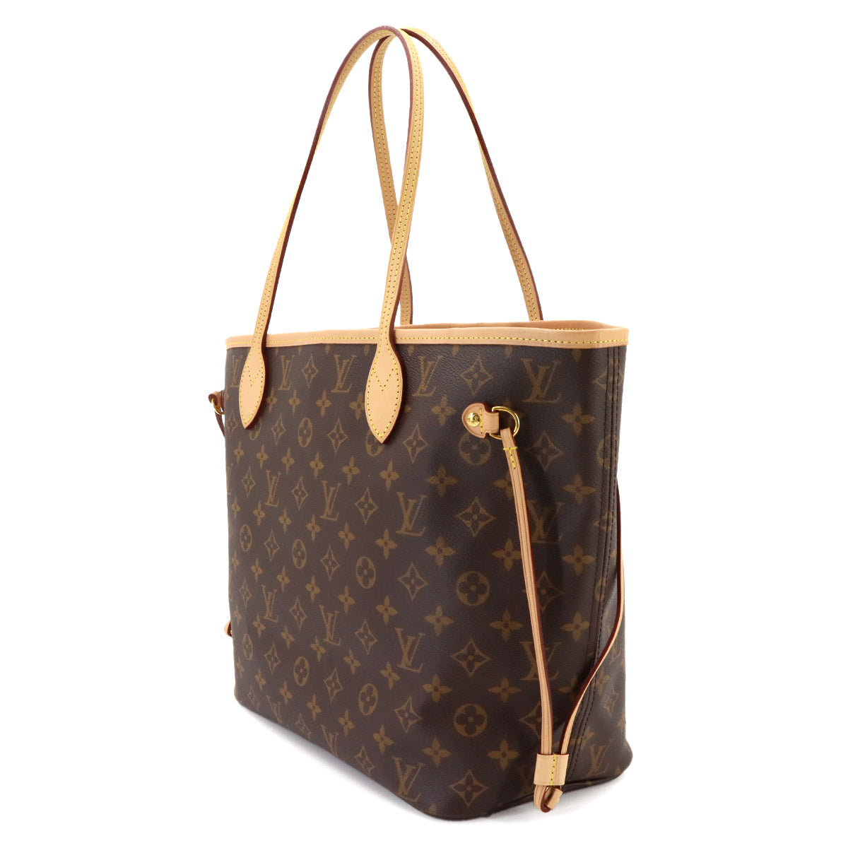 Monogram Neverfull MM Tote Bag Brown Pivoine M41178