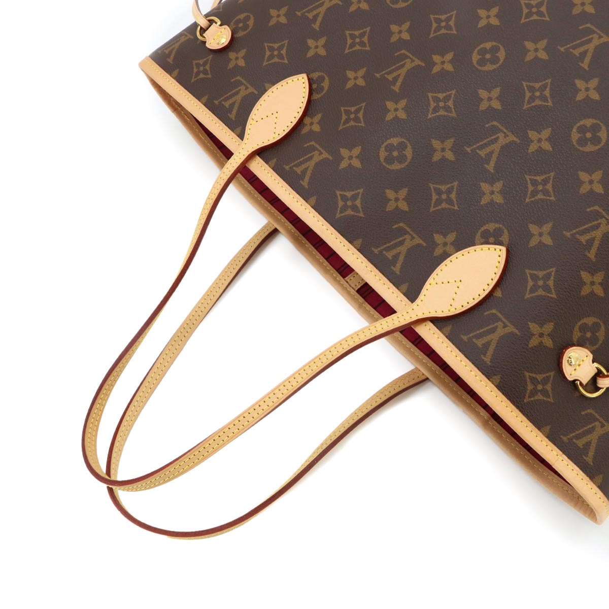 Monogram Neverfull MM Tote Bag Brown Pivoine M41178