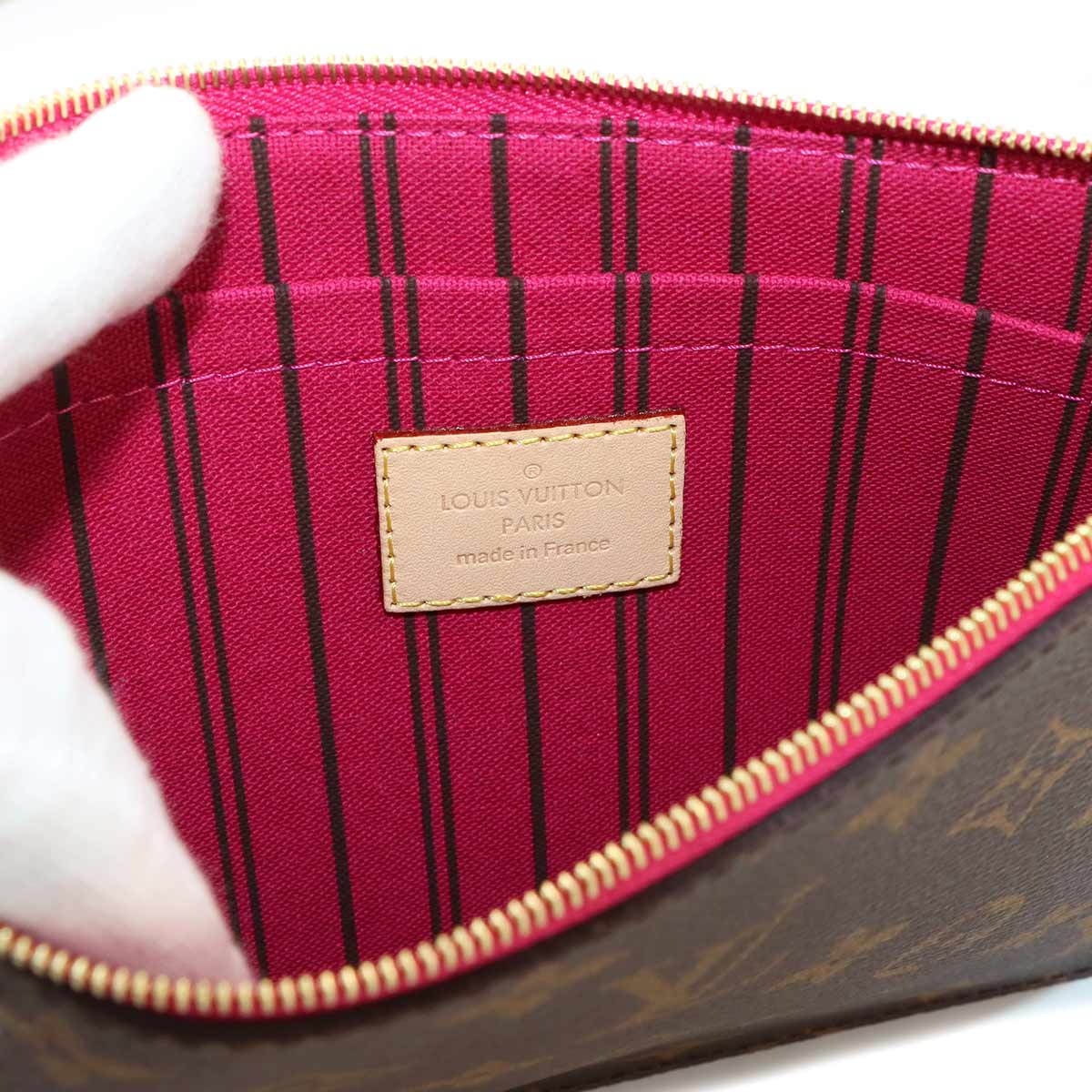 Monogram Neverfull MM Tote Bag Brown Pivoine M41178