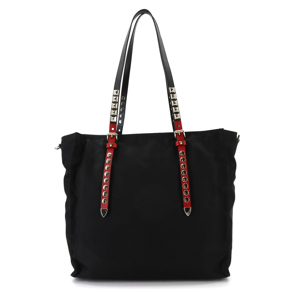 2way Tote Shoulder Bag Nylon Leather Black 1BG260