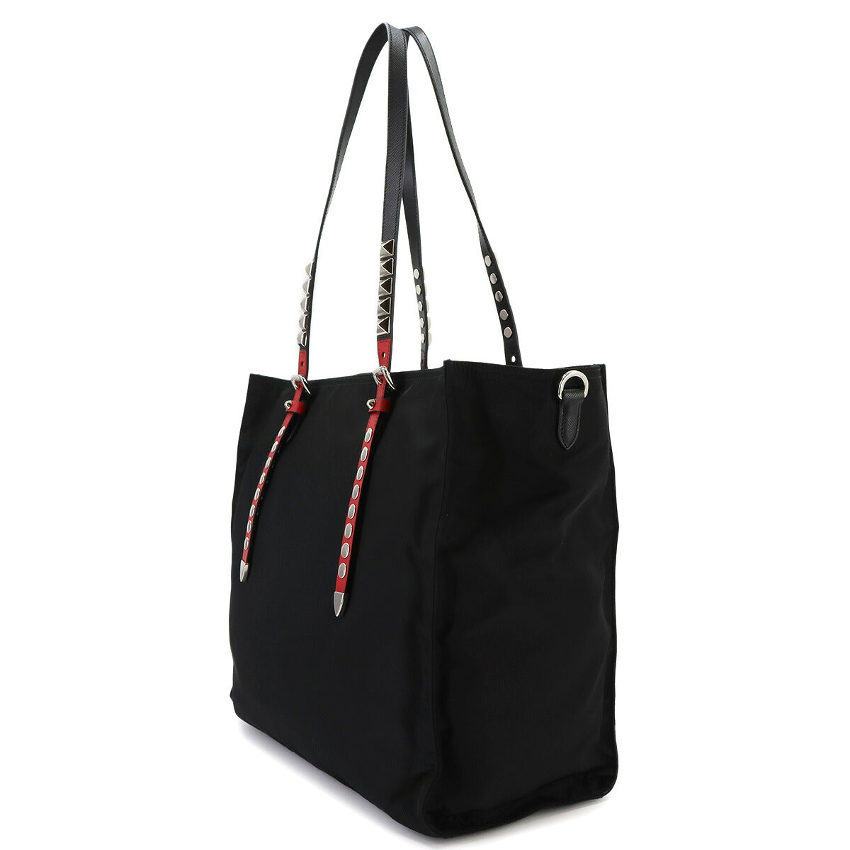 2way Tote Shoulder Bag Nylon Leather Black 1BG260