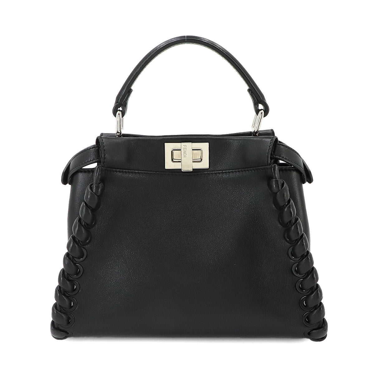 Mini Peekaboo Hand Shoulder Bag Leather Black 8BN244 Purse