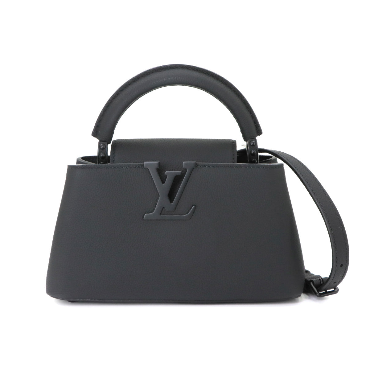 Capucines EW MM Hand Shoulder Bag Taurillon Leather Black