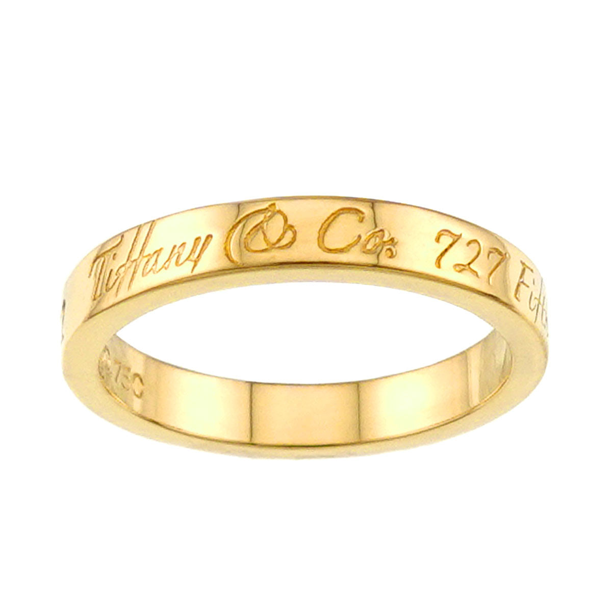 Notes Narrow Ring 18K Yellow Gold 750 size3.75-4(US)