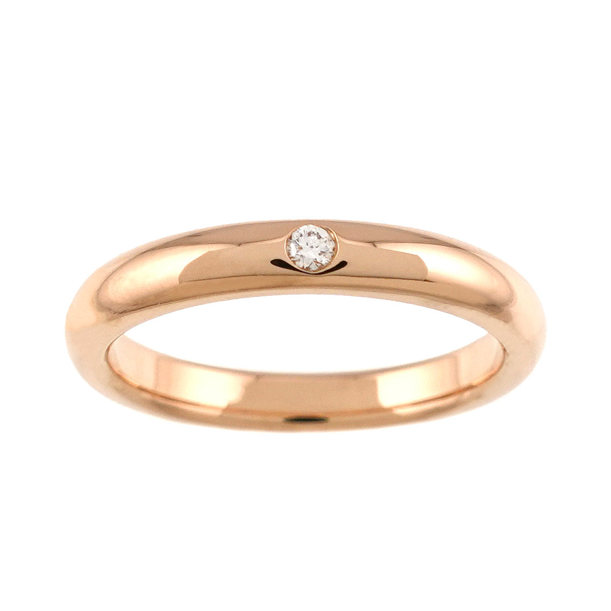 Stacking Diamond 1P Ring 18K Pink Gold 750 Size4.75-5(US)