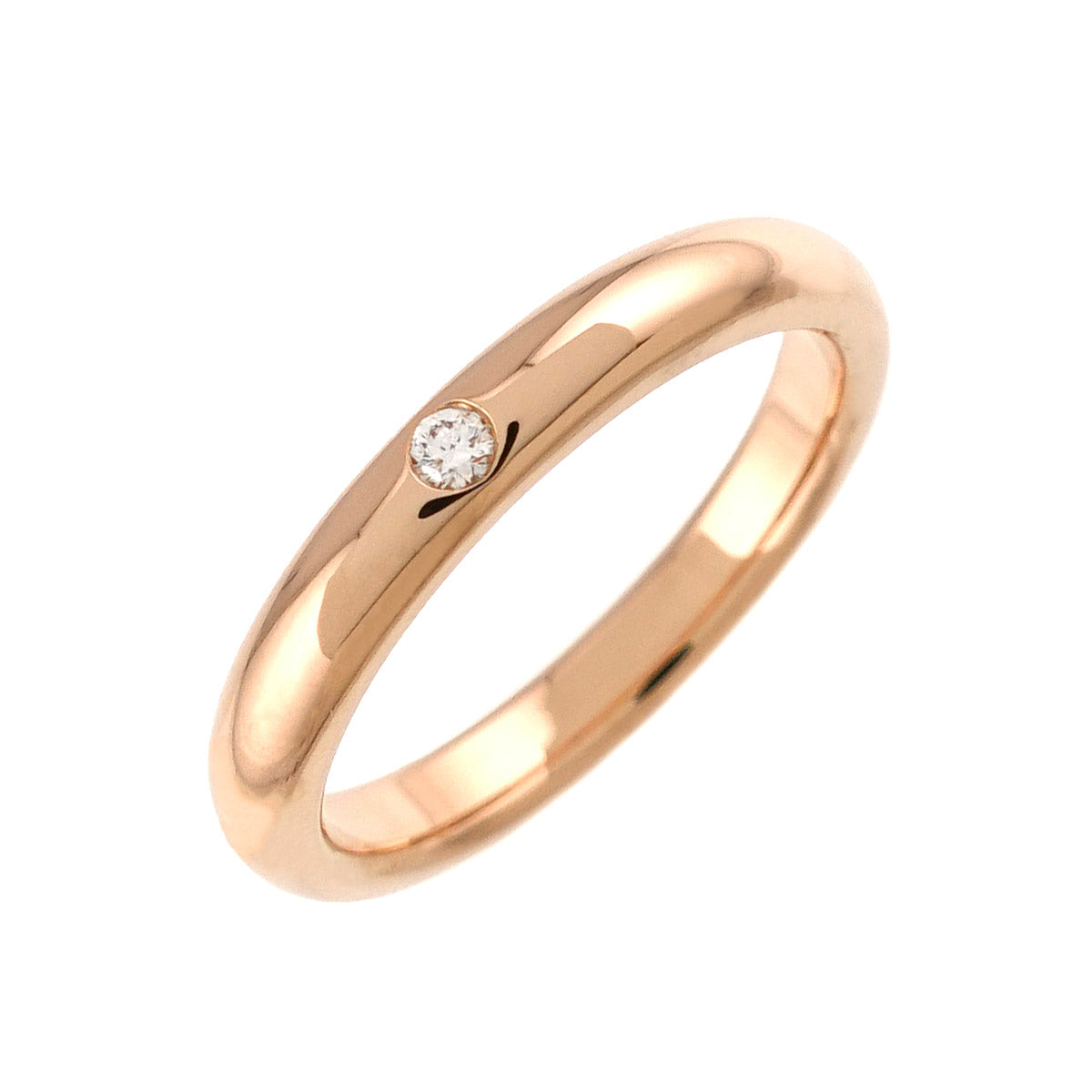 Stacking Diamond 1P Ring 18K Pink Gold 750 Size4.75-5(US)