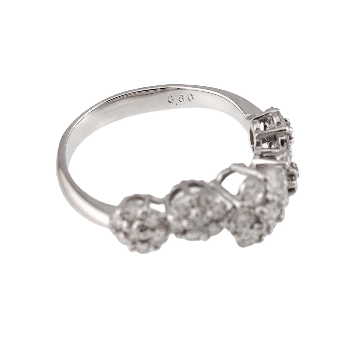 Diamond 0.80ct Ring 18K WG 750 Size5-5.25(US)