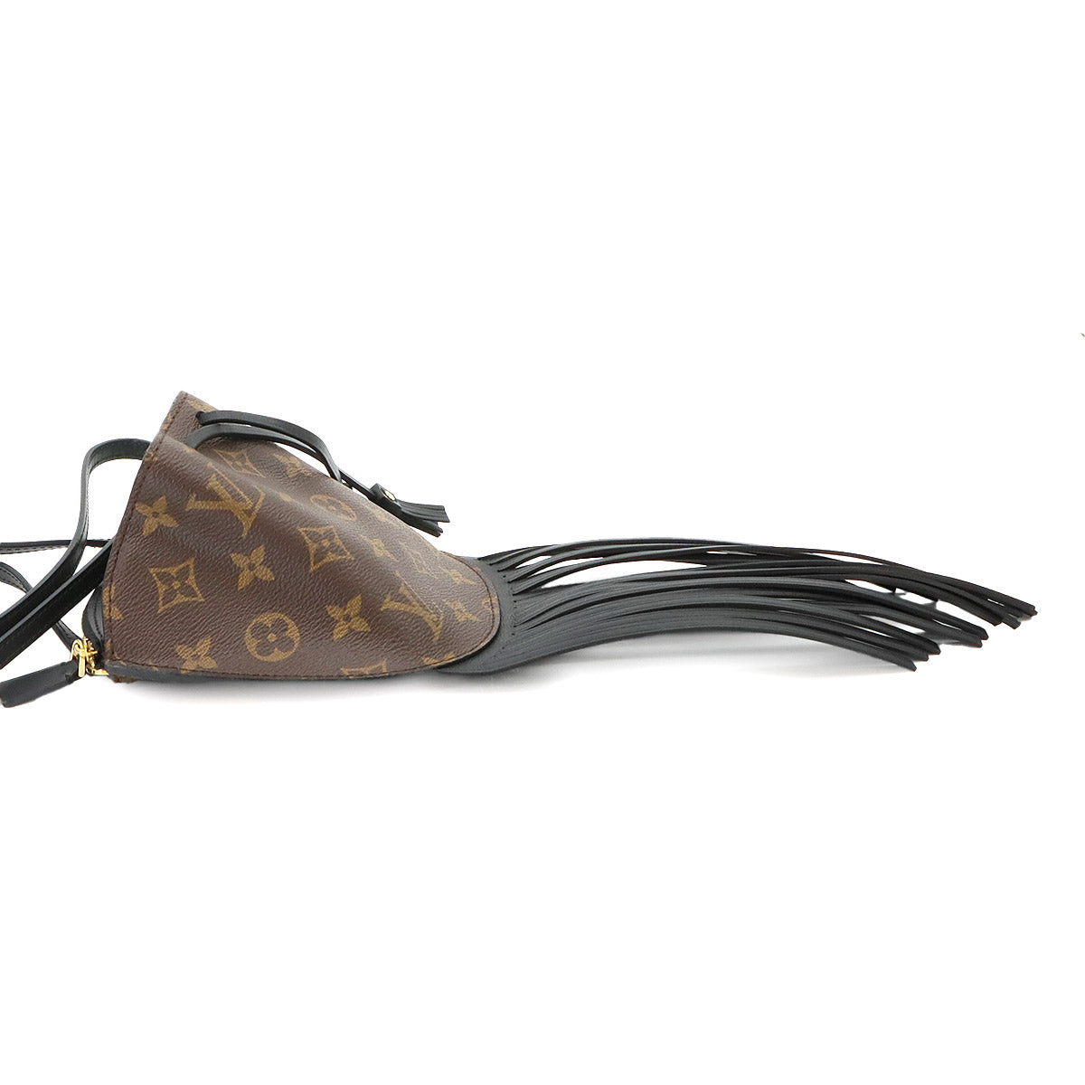 Monogram Fringed Mini Noe Shoulder Bag Brown M67802