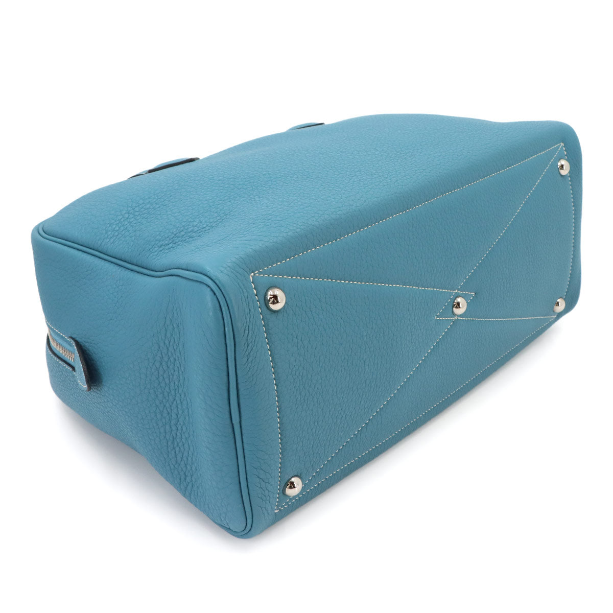Victoria 35 Hand Bag Taurillon Clemence Bleu Jean Purse