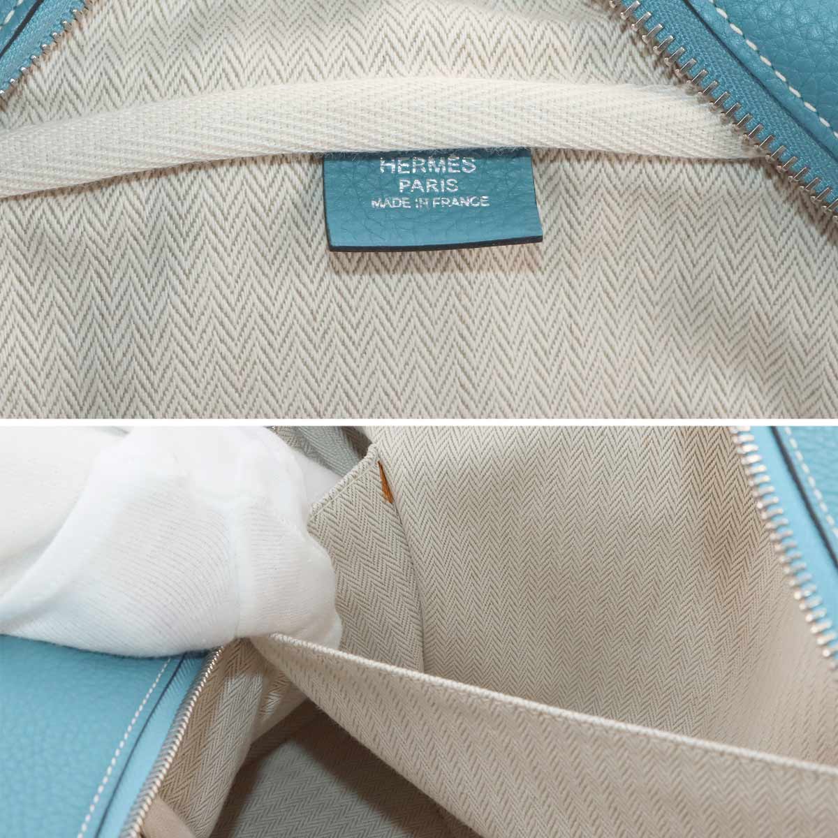 Victoria 35 Hand Bag Taurillon Clemence Bleu Jean Purse
