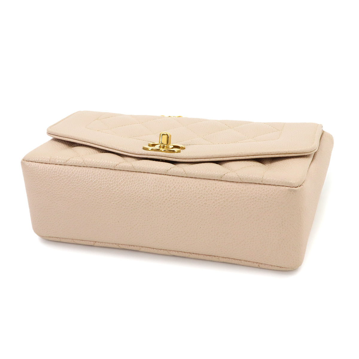 Diana Matelasse 22 Chain Shoulder Bag Leather Pink beige