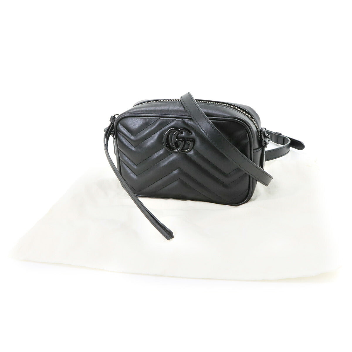 GG Marmont Mini Shoulder Bag Leather Black 634936 Purse