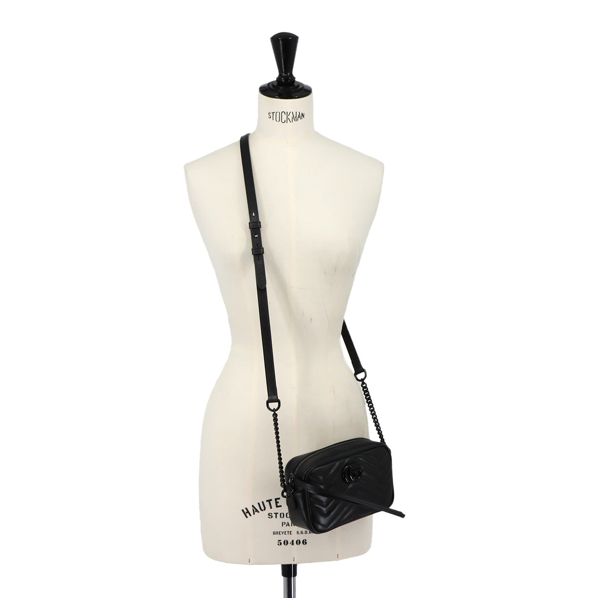 GG Marmont Mini Shoulder Bag Leather Black 634936 Purse