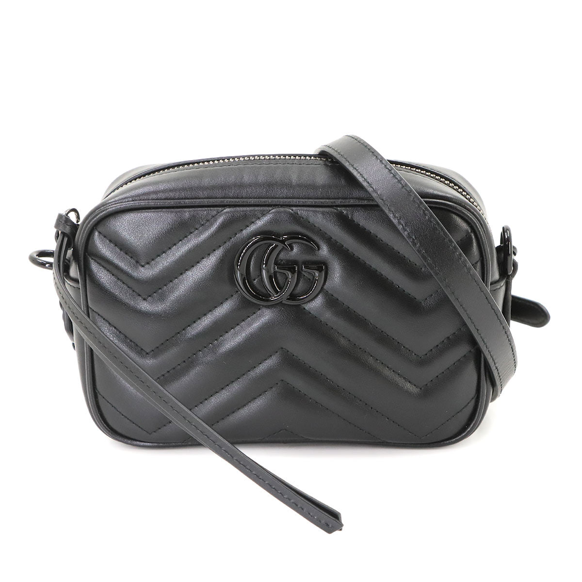 GG Marmont Mini Shoulder Bag Leather Black 634936 Purse