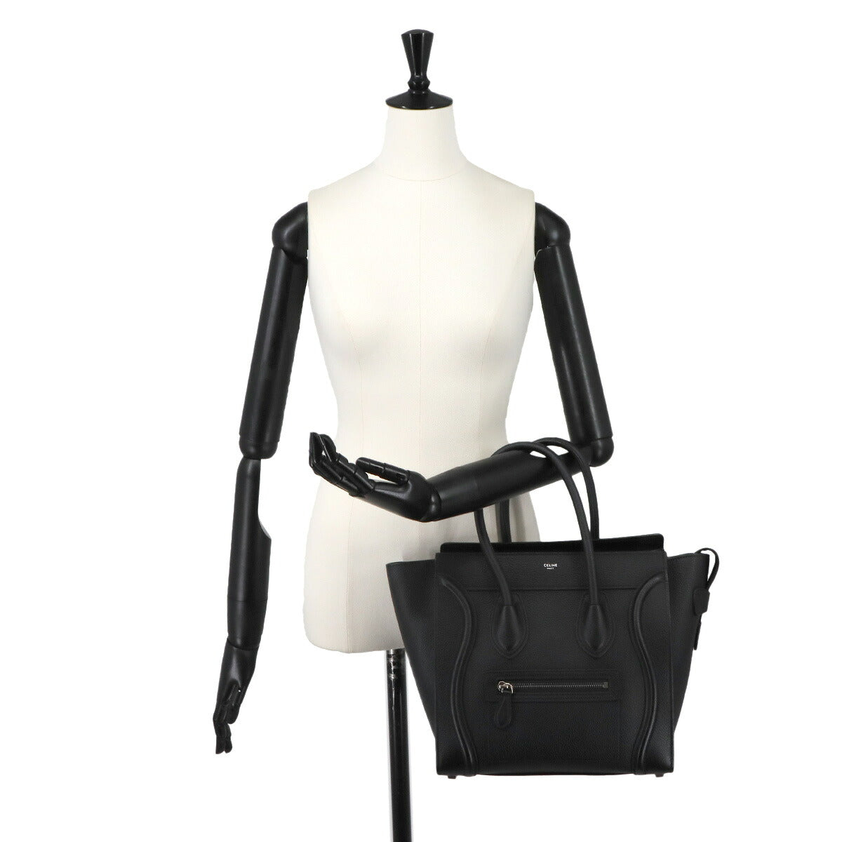 Luggage Micro Shopper Hand Bag Leather Black 189793