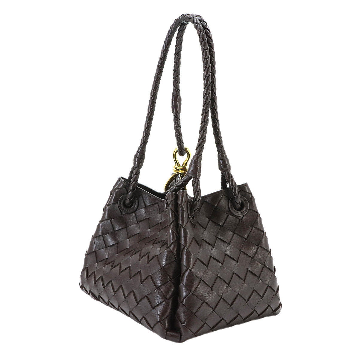 Intrecciato Small Parachute Shoulder Bag Fondente 796569